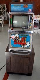 Wide Open Electric Coin Operated Blackjack Machine, 69" x 24" x 22"