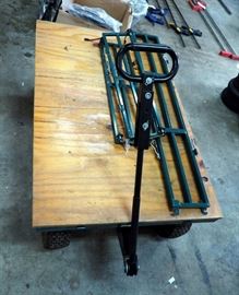 Groundwork Extra Heavy Duty Utility Trailer Model #GW1100-2, 4 Wheeled Lawn Cart With Side Rails With Manual