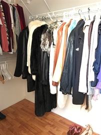VERY NICE CLOTHING, LONG FUR, LEATHER JACKET,
