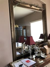 VERY LARGE mirror. Don’t like the gold frame? Paint it!