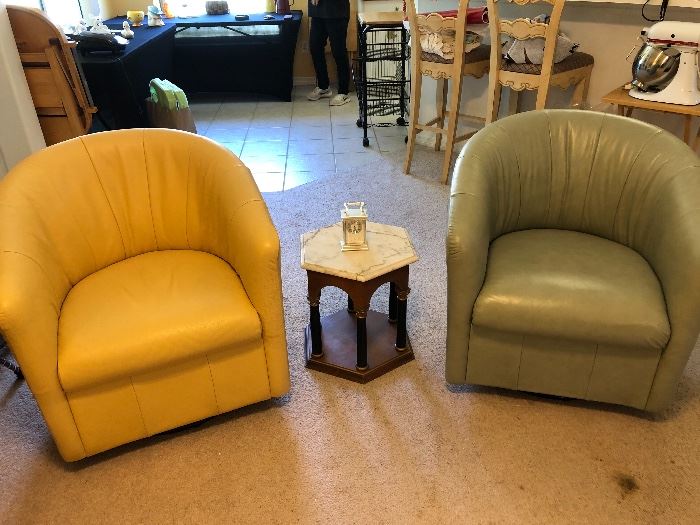 Italian leather chairs 
