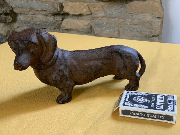 Cast iron dachshund door stop