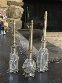 Silver and Glass Decorative Bottles