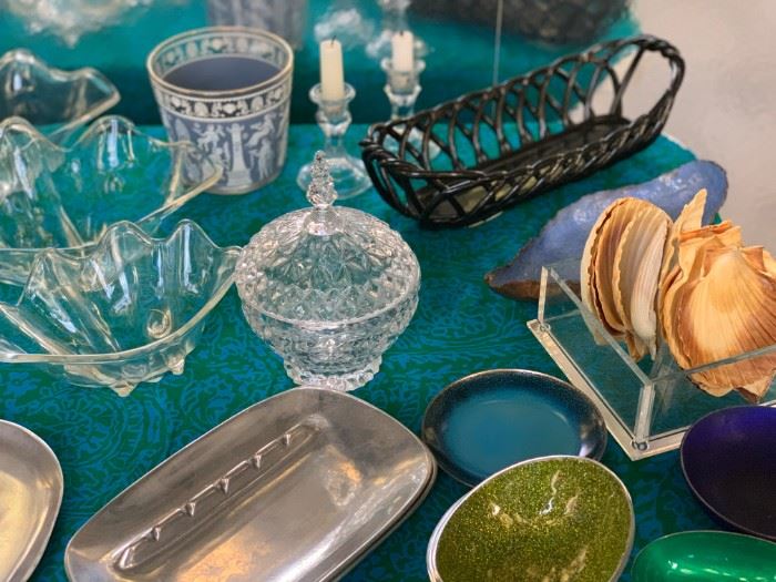 Eclectic dishes and ashtrays