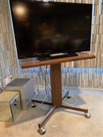 Flatscreen TV, Rolling TV stand
