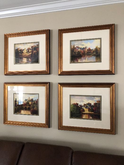 Set of four signed framed prints $250