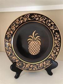 Decorative pineapple plate and stand… Two plates available six dollars each