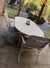 Outdoor table and four chairs $130
