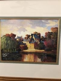 Set of four framed signed and numbered coordinating pieces of art $250