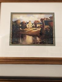 Set of four framed signed and numbered coordinating pieces of art $250