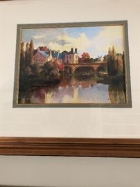Set of four framed signed and numbered coordinating pieces of art $250