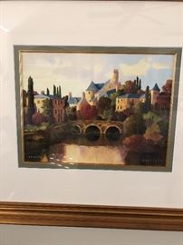 Set of four framed signed and numbered coordinating pieces of art $250