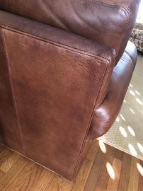 Back view of the Ethan Allen leather reclining sofa