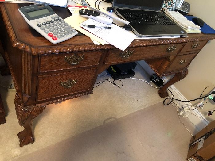 Solid wood carved desk $380
