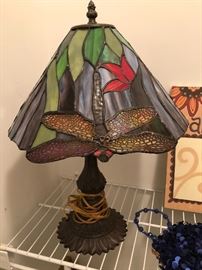 Stained glass dragonfly lamp $30