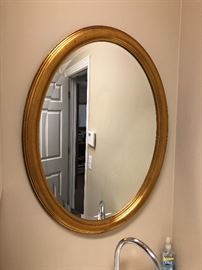 Gold frame oval mirror $30