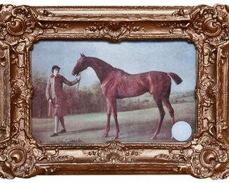6. Vintage horse print on board