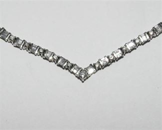 10. 14k white gold diamond necklace 1.25 cwt