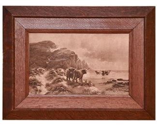 28. Framed print of Cattle on the Coast