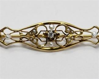 40. 14kyg vintage bar pin