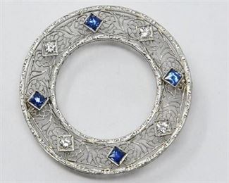 44. Vintage 14kwg diamond pin