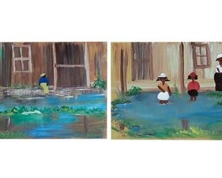 53. Langham Two Folk Art Paintings