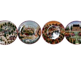 63. 4 decorative plates by Block, ready to hang