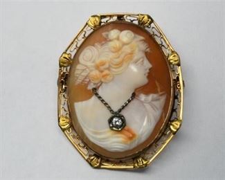 65. Cameo Pin with Diamond