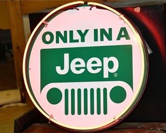 72. Vintage Neon Jeep sign