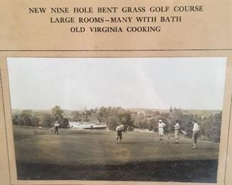 Antique Framed Picture of Mannsfield Hall, Golf Course, Steamboat,Fredericksburg, Va.