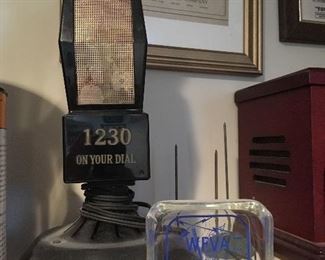 WFVA 1230 Fredericksburg,Va. Antique Microphone & Ashtray.