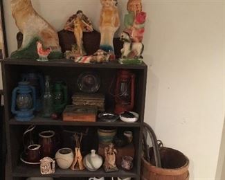 Antique Chalkware (Carnival ) Antique Lanterns, Antique Barrel & More!