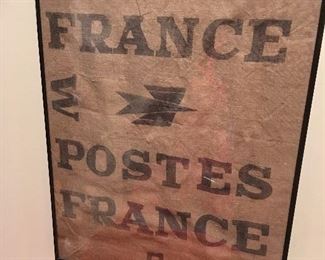 Antique Framed France Postal Bag.