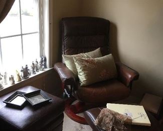 Leather Chair & Ottoman