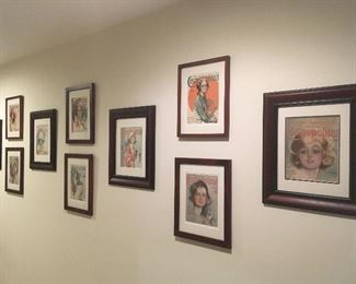 Framed Harrison Fisher Prints.