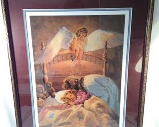 framed David rottinghaus print , "the kissing angel"