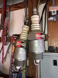 Vintage plastic Champion spark plug store displays!
