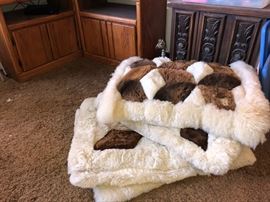 Alpaca pillows and throw blanket