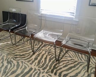 4 lucite chairs (By IKEA)
