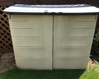  large plastic deck storage bin  (for cushions)