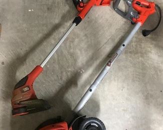 Black and Decker electric edger, weed eater, and hedger. 