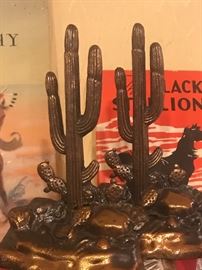 50's metal book ends