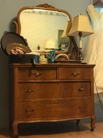 serpentine maple mirrored chest