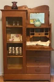 Victorian Cabinet with secretary, front folds up to hide desk