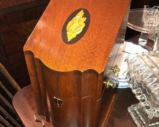 Knife box with inlay and divided interior