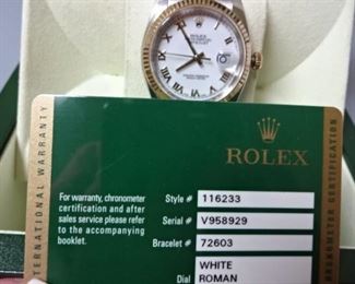 Rolex with Certificate, Book & Box