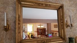 Victorian giltwood and gilt gesso mantel mirror, 19th century