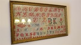 1896 framed sampler