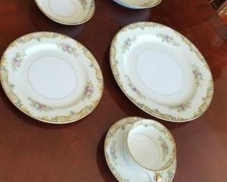 complete set of Noritake china, Carmela pattern, with serving pieces