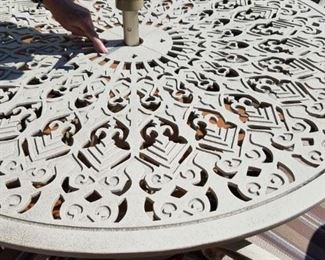 outdoor table detail. Needs a light scraping and repainting